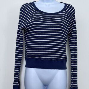Athleisure Loungewear Soft Girl Offline by Aerie Cropped Striped Knit Top size L